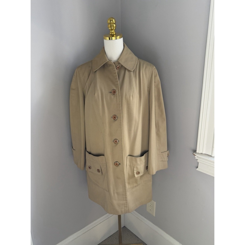 Celanese Fortrel‎ 60s 70s  Vintage Women's Trench Coat Khaki